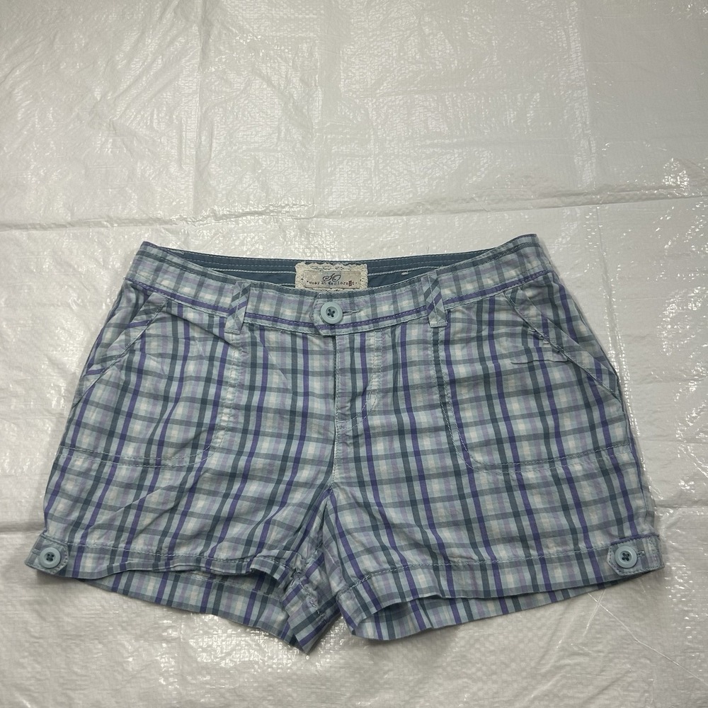 SO Wear It Declare It Plaid Shorts Size 1 Blue Purple Y2K